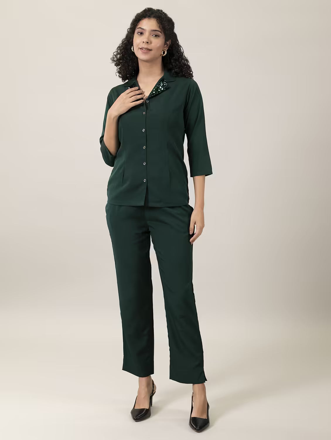Midnight Emerald Co-Ord Ensemble